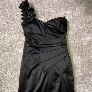 Black Formal Dress with Flower Strap